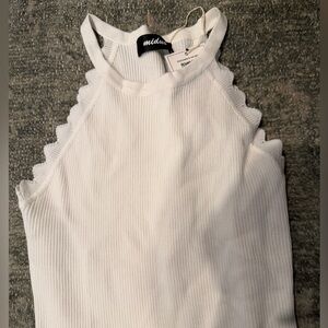 White Scalloped Women's Dress